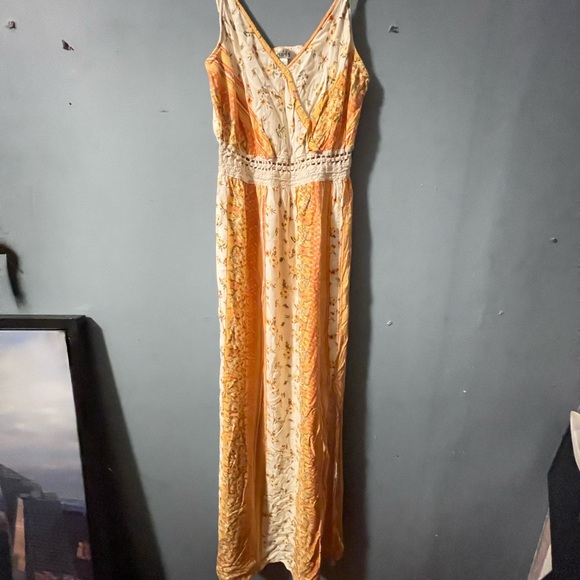 Justify Boho Floral Striped Crochet Maxi Dress - Size L - Picture 3 of 4